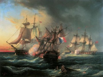 Vaisseau Droits de Lhomme Kriegsschiff Seeschlacht Ölgemälde